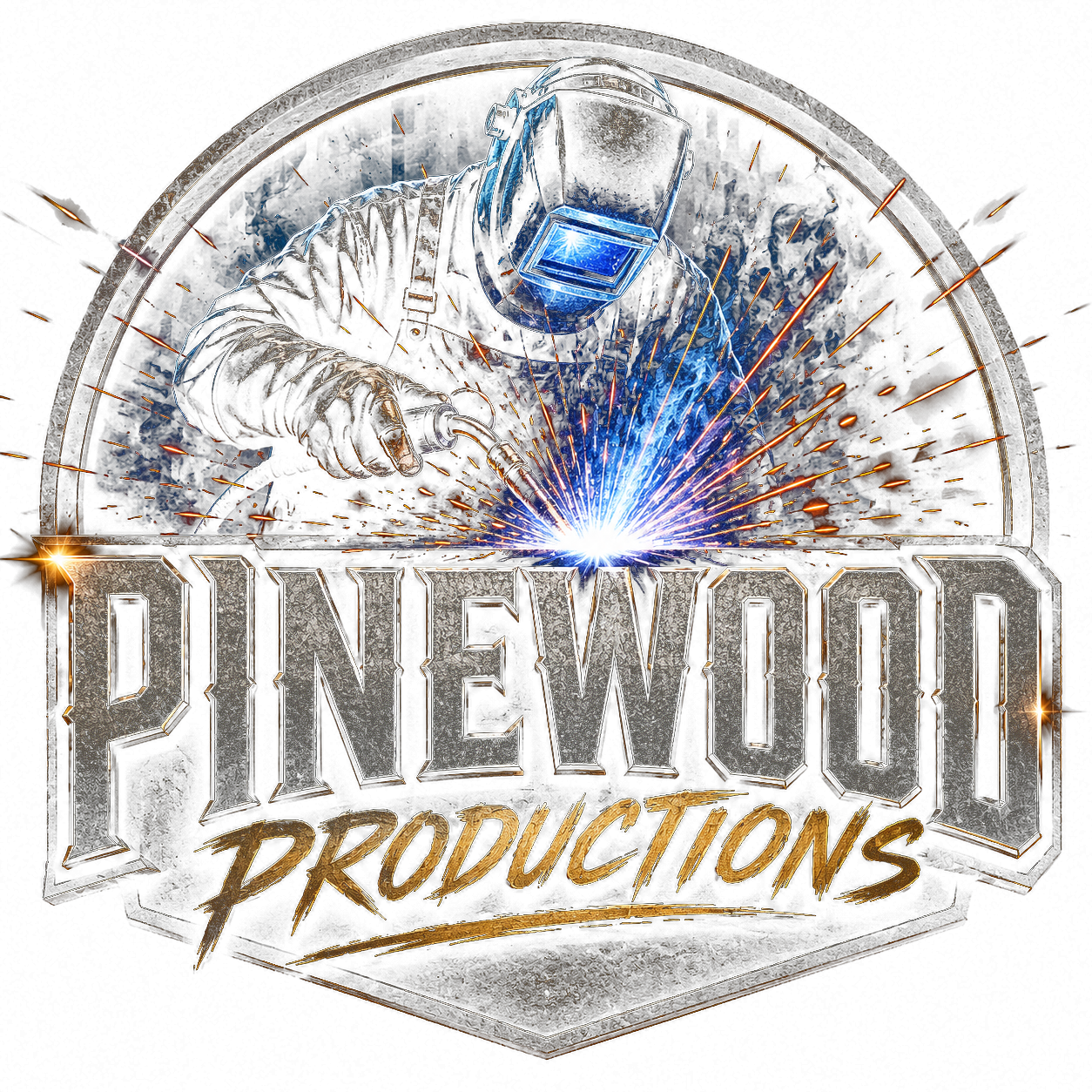 Pinewood Productions — welder emblem logo